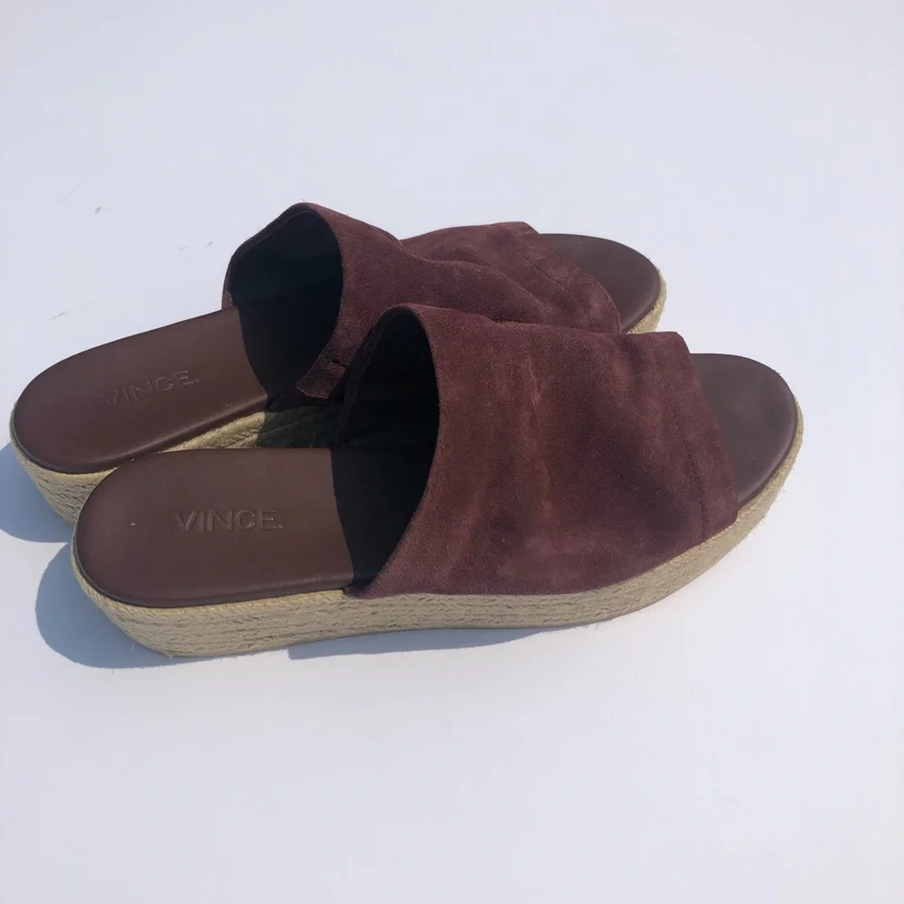 VINCE Suede platform espadrille 9